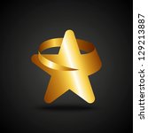 golden star icon on dark... | Shutterstock .eps vector #129213887