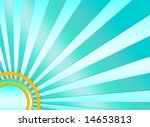 a turquoise sunburst background ... | Shutterstock . vector #14653813