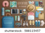 travel accessories prepared for ... | Shutterstock .eps vector #588115457