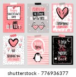 valentine s day card set   hand ... | Shutterstock .eps vector #776936377