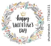 valentine s day callygraphic... | Shutterstock .eps vector #777616111