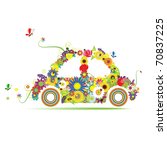 Floral Car Shape For Your Design