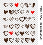 set of valentine hearts for... | Shutterstock .eps vector #92194063
