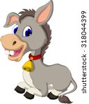 Funny Donkey Cartoon Sitting