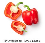 Red Peppers Isolated On White...