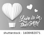 folded paper balloon and hearts ... | Shutterstock .eps vector #1608482071