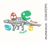 prehistoric dinosaur abstract... | Shutterstock .eps vector #2136192591