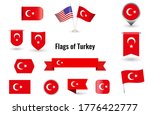 the flag of turkey. big set of... | Shutterstock .eps vector #1776422777