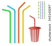 Straw For Beverage. Striped And ...