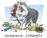 Shaggy Dog Brushing His Fur