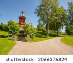 Small photo of Kyrkan, Gunnarskog, Sweden - July, 2021: The Bogen Church was built in 1851 according to a drawing by Johan Fredrik Abom. It reflects the simplicity that characterized "Finnish forests".