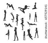 set of sexy women silhouettes.... | Shutterstock .eps vector #657529141