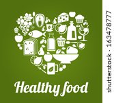 healthy food concept  vintage... | Shutterstock .eps vector #163478777