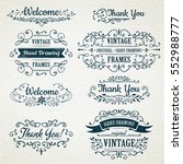 hand drawing vintage flourishes ... | Shutterstock .eps vector #552988777