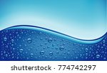 many water drops on blue... | Shutterstock .eps vector #774742297