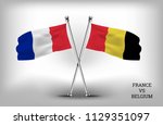 two country flags. france and... | Shutterstock .eps vector #1129351097