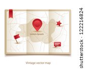 vector vintage map icon with... | Shutterstock .eps vector #122216824