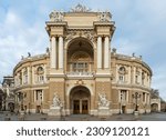 Odessa Opera and Ballet theater architectural view, Ukraine.