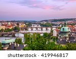 Prague Bridges  City Sunset...