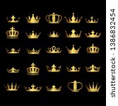 Crown Icon Set Heraldic Symbol...