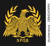golden symbol of roman eagle ... | Shutterstock . vector #1884245494