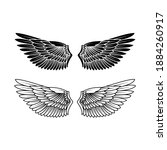 bird wings  set tattoo... | Shutterstock . vector #1884260917