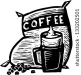 Black White Vector Illustration Coffee Bag Stock Royalty Free 133202501 Black White Vector Illustration Coffee Bag Stock Royalty Free 133202501