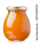 Apricot Jam Glass Jar Isolated...