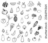 fruits and vegetables sketch... | Shutterstock .eps vector #236694364