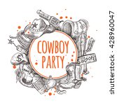 cowboy party. seamless pattern... | Shutterstock .eps vector #428960047