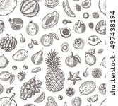 seamless pattern with different ... | Shutterstock .eps vector #497438194