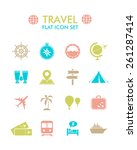 vector flat icon set   travel  | Shutterstock .eps vector #261287414