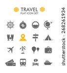 vector flat icon set   travel  | Shutterstock .eps vector #268261934