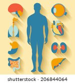flat design icons for medical... | Shutterstock .eps vector #206844064