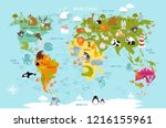 vector map of the world with... | Shutterstock .eps vector #1216155961
