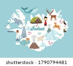 vectors iceland map poster.... | Shutterstock .eps vector #1790794481
