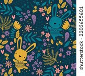  Pattern With Rabbits And...