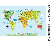 vector map of the world with... | Shutterstock .eps vector #275848301