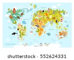 vector map of the world with... | Shutterstock .eps vector #552624331