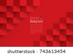 red geometric texture. abstract ... | Shutterstock .eps vector #743613454