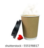 coffee in paper cup isolated... | Shutterstock . vector #555198817