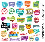 set of modern sale stickers | Shutterstock .eps vector #1059654251