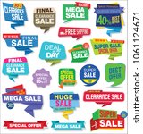 modern sale stickers and tags... | Shutterstock .eps vector #1061124671