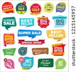 modern labels badges and tags... | Shutterstock .eps vector #1215145957