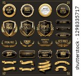 retro badges and labels golden... | Shutterstock .eps vector #1298335717