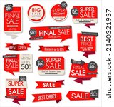  modern colorful sale stickers... | Shutterstock .eps vector #2140321937