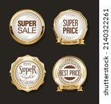 luxury premium golden badges... | Shutterstock .eps vector #2140322261
