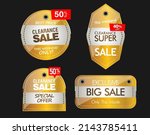 super sale golden retro badges... | Shutterstock .eps vector #2143785411