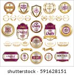 golden sale shields laurel... | Shutterstock .eps vector #591628151