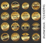 luxury retro badges gold and... | Shutterstock .eps vector #721433941